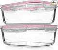 Razab 4 PC 1860ml / 63 Oz / 8 Cups Large Glass Food Storage Containers with Lids - Glass Meal Prep Containers for Roasting & Storing Leftover, Lunch Container with Lids, Microwave & Oven Safe