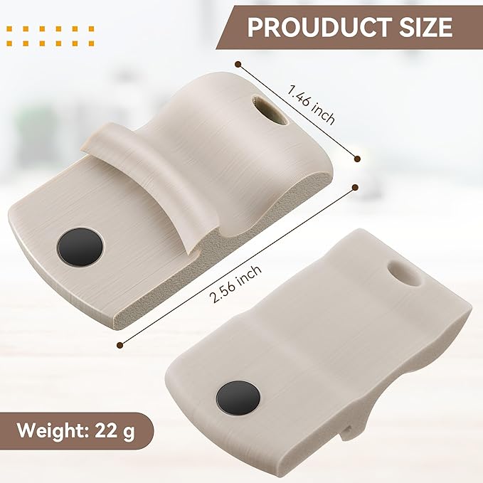 2 Pack Canning Jar Opener with Magnets, Mason Jar Opener For Canning Lids, Regular and Wide Mouth Lids, Powerful Magnet for Easy Refrigerator Storage, Releases Vacuum Seal– Patent Pending(Beige)