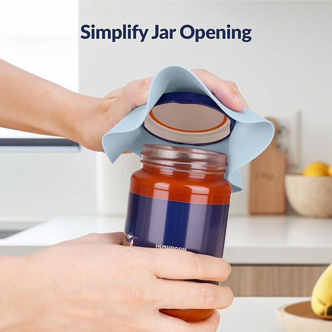 NIHOME Silicone Jar Opener – 6 Inch Large Anti-Slip Grip Pads, Premium 100% Food-Grade Silicone, Stylish Designer Colors, Multi-Purpose Heat-Resistant Mat & Coaster, Set of 4 (Ocean Gradient)