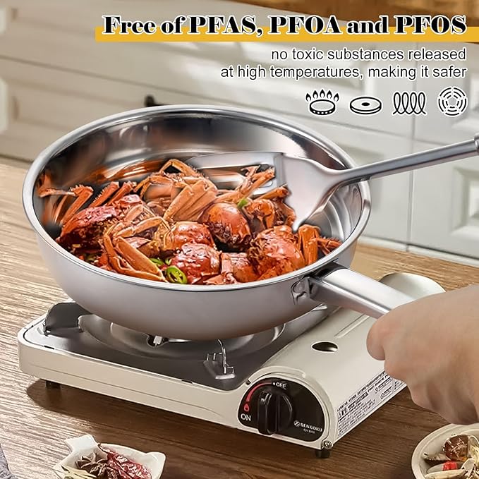 Hunnycook Stainless Steel Cookware Set - 15 Pieces Stainless Steel Pots and Pans Set, Includes 6 Pots and Pans, 6 Lids and 3 Utensils, Fixed Handles, Induction Safe and Dishwasher Safe