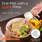 YARRAMATE 2Pcs 16oz/470ml 2 in 1 Oil Sprayer for Cooking with Stickers, Food-grade Glass Oil Spray Bottle, Oil Dispenser and Oil Sprayer for Kitchen, Salad, Frying, BBQ (White &Black)