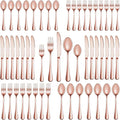 60 Pcs Rose Gold Silverware Set Service for 12, Premium Stainless Steel Flatware Set, Cutlery Utensil Sets, Durable Home Kitchen Eating Tableware Sets, Include Fork Knife Spoon, Dishwasher Safe