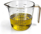 Plastic Measuring Cups Set, 3PCS with Pour Spout & Handle, Multi-Scale (cup | oz | ml) Stackable Liquid & Dry Measuring Tools for Baking Cooking, Essential Kitchen Gadgets (Coffee Brown)