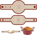 Silicone Bread Sling for Dutch Oven, 2 PCS Non-Stick & Easy Clean Reusable Silicone Bread Baking Mat with Long Handles, Easy to Transfer Sourdough Bread (Oval and Round, Red)