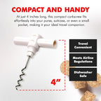 Chef Craft Select Travel Corkscrew, 4 inches in length, White