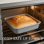 Non-Stick Square Cake Pan 9x9, Non-Toxic Lnorganic Ceramic Coating, Ceramic Square Baking Pan, Brownie Pan for Oven