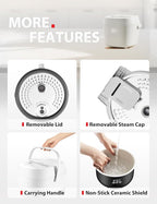 TOSHIBA OriginTaste Rice Cooker 5.5-Cup Uncooked, Fuzzy Logic, 15-in-1 Functions, Digital Display, Delay Timer, Keep Warm, Nonstick Inner Pot, White