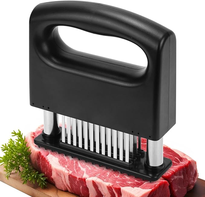 Meat Tenderizer Tool, Meat Tenderizer Stapler with 48 Stainless Steel Ultra Sharp Needle Blades, Compact Cooking Tool for Tenderizing Beef Chicken Turkey Steak Veal Pork