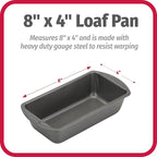 GoodCook Nonstick Loaf Pan Heavy-Duty Steel Bakeware with Easy-Clean Non-Stick Coating, Oven & Dishwasher Safe Pan for Meatloaf Breads Cakes Brownies Lasagnas Casseroles & More, 8 x 4-Inch, Gray