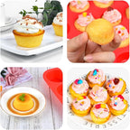 Silicone Muffin Pan, Mini Muffin Pan, Regular 12 Cups and Mini 24 Cups Cupcake Tin Set of 2 for Baking Egg Bites