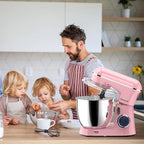 Honinst Stand Mixer, 6.5QT 10-Speed Tilt-Head Electric Stand Mixer, 3-In-1 Kitchen Mixer with Bowl, Dough Hook, Whisk and Beater, Food Mixer for Baking, Cake and Most Home Cooks, Pink