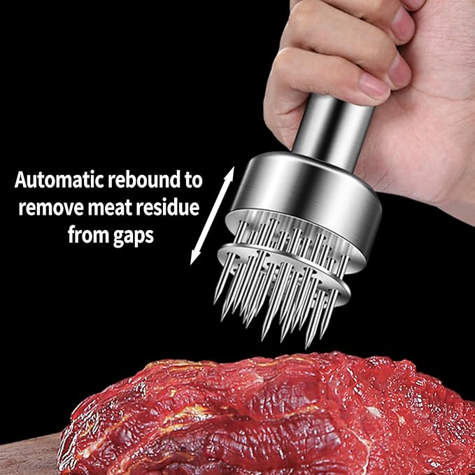 304 Stainless Steel Meat Tenderizer Tool Premium Meat Tenderizer Meat Mallet with 21 Ultra-sharp Tenderizer Needles for Tenderizing Beef, Turkey, Chicken, Steak, Dishwasher Safe