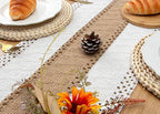FEXIA Boho Table Runner for Home Decor with Out Tassels 72 Inches Long Farmhouse Rustic Table Runner Macrame Burlap Table Decoration for Living Room Bridal Shower(12x72 Inches)