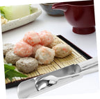 Luxshiny 304 Stainless Steel Meatball Maker Tool Set with Spatula DIY Fish Ball and Shrimp Slide Kitchen Gadget for Home Cooking Random Style