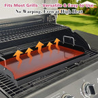 Universal 25" x 16" Nano-Ceramic Nonstick Coating Grill Griddle for Gas Grill, Cast Iron Griddle for Charcoal, Gas Grills, Camping, Flat Top Plate Insert with Grease Groove and Removable Handles