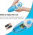 Kitchen Mama Auto Electric Can Opener: Open Your Cans with A Simple Press of Button - Automatic, Hands Free, Smooth Edge, Food-Safe, Battery Operated, YES YOU CAN (Sky Blue)