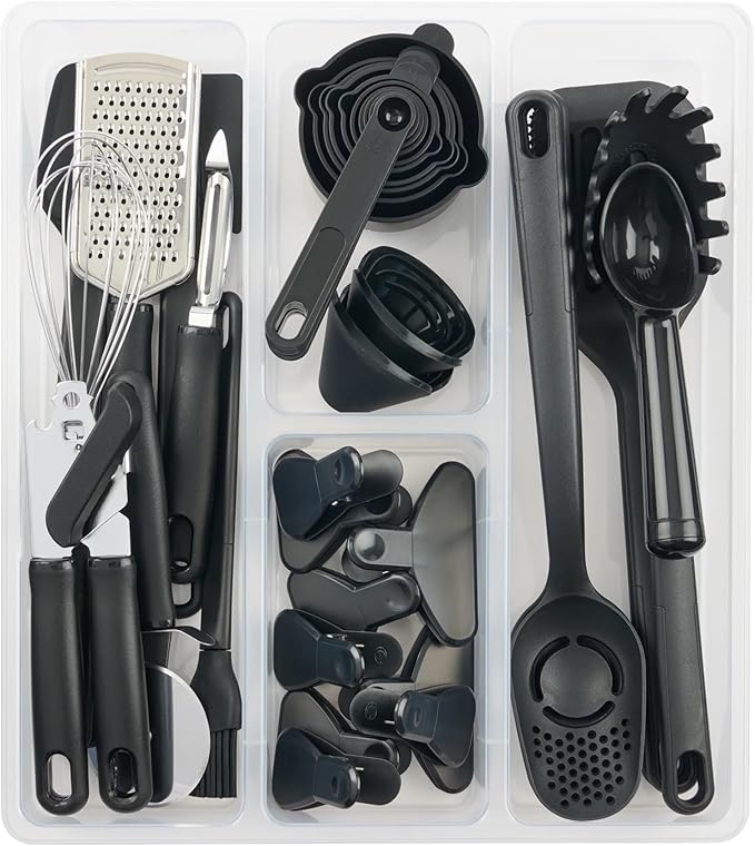 36-Piece Kitchen Gadget Set with Cooking Utensils & Drawer Organizer, Non-Stick Safe Tools for Everyday Cooking, Complete Kitchen Essentials