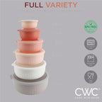 COOK WITH COLOR Prep Bowls with Lids- Wide and Deep Nesting Plastic Small Mixing Bowl Set with Lids, 12 Piece Set - (Multi Colored), Grey/Pink