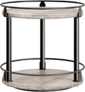 YATINEY Lazy Susan Organizer, Rotating Spice Rack, 2 Tier Spice Turntable Organizer, Industrial Turntable Spice Holder, for Kitchen Countertop and Cabinet, Compact and Versatile, Greige SR22BG
