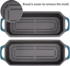 Flavehc Bread Pan Cast Iron Loaf Pan with Lid Bread Loaf Pan 13x5 Inch Enameled Cast Iron Sourdough Bread Pan,DarkCyan