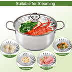 Steamer Basket for Cooking – Premium 304 Stainless Steel Steamer Basket, 3rd Gen Folding Expandable Steamers, Suitable for Cookware Pot, Fit for Fish Vegetables Pasta Eggs (Large (6.49“ to 10.82”))