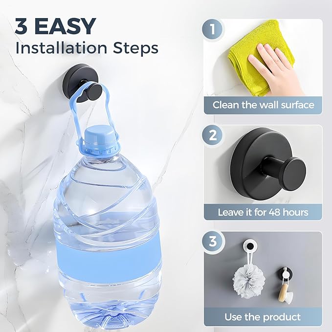 Suction Cup Hooks for Wreaths on Glass, 2025 New No Drill Suction Cup Hooks for Shower, Wreath Hanger Holder for Front Door, Upgraded Towel Hooks for Window Bathroom Mirrors (1, Yellow)