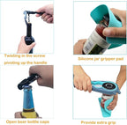 Otstar Jar Opener & Bottle Opener Set for Weak Hands - Multi-Function Kitchen Opener Tool for Seniors with Arthritis, Elderly - Includes Jar Lid Gripper Pad, Corkscrew Opener