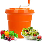 YBSVO 5-Gallon Commercial Salad Spinner – Heavy Duty Large Lettuce Dryer & Vegetable Washer – Manual Food Prep Spinner for Restaurants & Catering (BPA-Free, Holds 5-6 Heads)