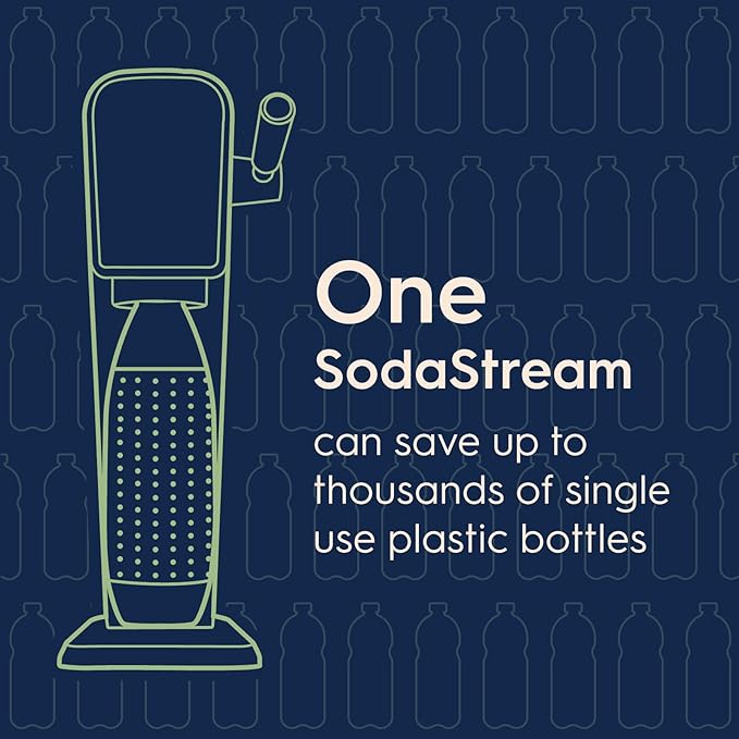 SodaStream - ART Sparkling Water Maker | STARTER KIT | CQC CO2 system | Includes 1x CO2 Cylinder, 1x32 & 1x16 Fl Oz Dishwasher Safe Bottles, 1x Bubly Flavor Drop | Combine with Pepsi Flavors | Black