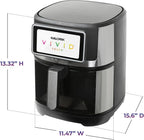 Kalorik Air Fryer VIVID TOUCH Series 7 Quart Capacity with High-Resolution Touchscreen 200 Cooking Presets in 12 Food Categories with View Window, 1500-Watts, Stainless Steel