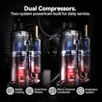 Commercial Soft Serve Ice Cream Machine, 115V Floor Standing, 32-42L/H Output, 2 x 6L Hoppers, True Independent Left/Right System, 2 Compressors, Smart Displays