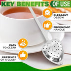 10 Pcs Heart Tea Infuser for Loose Leaf Tea Steeper – Rust-Resistant Stainless Steel Strainers with Secure Clasp, Easy Brewing Design, Keeps Loose Leaves Contained | Suitable for Parties & Gifting