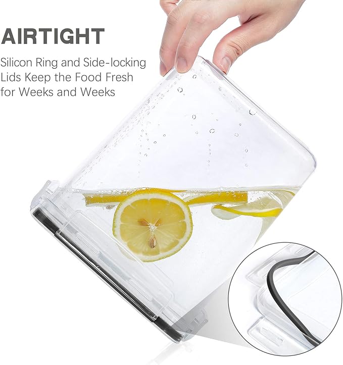 PANTRYSTAR Medium Food Storage Containers with Lids Airtight 2.5L /84.5Oz, for Flour, Sugar, Baking Supply, 3PCS BPA Free Plastic Canisters for Kitchen Pantry Organization