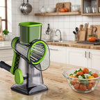 HANSGO Rotary Cheese Grater, 3 Stainless Steel Blades, Labor-Saving Handle, Strong Suction Base, for Cheese, Vegetables, Nuts, Chocolate & Fruits, Ideal for Family Meals, Salads, Pasta & Easy Cleanup