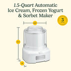 Cuisinart Ice Cream Maker Machine, 1.5 Quart Double Insulated Machine, Sorbet and Frozen Yogurt Maker, Ready in 20 Minutes, ICE-21RP1, Red