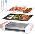 Electric Hot Dog Roller 6 Rollers - 3 in 1 Indoor Grills Portable with Non-stick & Smokeless Removable Grill & BBQ Griddle Plate,Stainless Sausage Grill Cooker Machine, for Family party Use