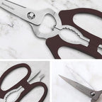 Messermeister 8-Inch Take-Apart Kitchen Scissors, Black - Includes Screwdriver, Nut Cracker, Jar Lid Opener/Gripper, Bottle Opener & Bone + Twig Cutter - Suitable for Lefties & Righties