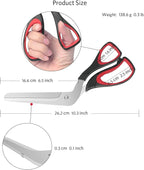 Asdirne Pizza Scissors, Pizza Cutter with Ultra Sharp Detachable Blade and Ergonomic Soft Grip, 10.3Inch, Black&Red