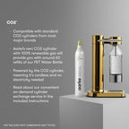 Aarke Carbonator lll, Sparkling & Carbonation Water Machine, Stainless Steel with PET BPA-Free Reusable Bottle Volume 1L/34 fl oz (Gold)