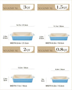 MALACASA Casserole Dishes for Oven, Porcelain Baking Dishes, Ceramic Bakeware Sets of 4, Rectangular Lasagna Pans Deep with Handles for Baking Kitchen, Blue (9.4"/11.1"/12.2"/14.7"), Series BAKE.BAKE