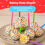Little GF Chefs DIY Cake Pop Baking Kit for Kids | Gluten Free Confetti Cake Pops Baking Supplies Gift Set with Vanilla & Frosting Mix Ingredients Step-by-Step Instructions Dessert Kids Birthday Party