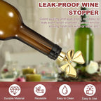 uxcell 2 Pcs Bow Wine Stopper, Reusable Wine Stoppers Airtight Leak-proof Bottle Plugs Liquor Saver Beer Beverage Glass Bottles Stopper for Bar Holiday Party Home Decor, Silver-Green