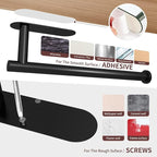DEKAVA Under Cabinet Wall Mount Paper Towel Holder, Self-Adhesive Bar, Stainless Steel 13 inch (Black, 2)