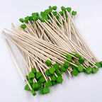 100 Pcs 6" Green Heart St. Patrick's Day Wooden Swizzle Sticks, Cocktail & Coffee Drink Stirrers, Cake Pop & Lollipop Sticks for Irish Festival Party Wedding