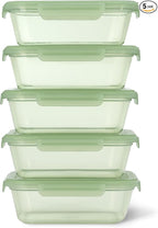 Ello Snap & Nest 10-Piece 4.5 Cup Plastic Meal Prep Set, Reusable Food Containers for Healthy Eating, Freezer, Dishwasher Safe, Sage