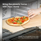 Pizza Stone 15x12 Inch Rectangular, Cordierite Baking Stone for Oven Grill BBQ, Crack Resistant with 4 Built-in Handles for Crispy Crust Bread Cookies