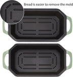 Flavehc Bread Pan Cast Iron Loaf Pan with Lid 9x5 Inch Bread Loaf Pan for Baking Bread Enameled Cast Iron Sourdough Bread Pan
