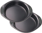BergHOFF 11Pc Perfect Slice Bakeware Set, Covered Rectangle Cake Pan, Cookie Sheets, Muffin Pan, Loaf Pan, Round, Square and Rectangle Cake Pans, Slicer, Non Toxic, PFOA Free, Grey & Grey