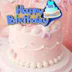 2 Pcs Birthday Cake Decoration Fondant Molds Cake Shape "Happy Birthday" Silicone Mold,for Cupcake Topper Chocolate Candy Marzipan Gum Flower Paste DIY Resin Plaster Clay Crafts