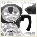 Electric Aluminum Moka Pot 5-6 Cup 270ml Espresso Maker with Detachable Base Ideal Coffee Makers for Home MochaPot Italian and Cuban Café Coffeemaker Espressomaker CoffeePot Black